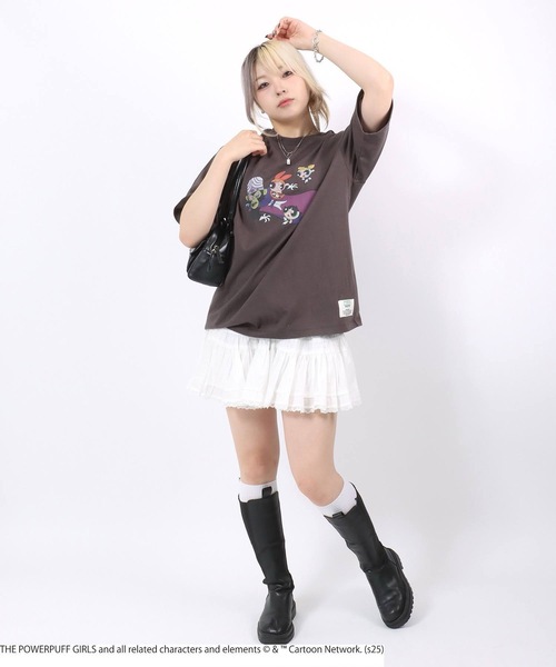 DISCUS ATHLETIC(ディスカス アスレチック)の「THE POWERPUFF GIRLS(パワーパフ ガールズ)キャラクタープリントTシャツ レディース メンズ ユニセックス(Tシャツ/カットソー・レディース・ホワイト/ブラック系その他/ブラック系その他2/ホワイト系その他・L/M)」の20枚目の写真