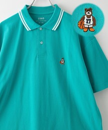 coen | ワンポイントベア刺繍カノコポロシャツ(ポロシャツ)