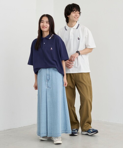 coen（コーエン）の「ワンポイントベア刺繍カノコポロシャツ（ポロシャツ・メンズ・ホワイト/ブラック/コバルトブルー/ターコイズブルー/ネイビー・S/M/L/XL）」の10枚目の写真