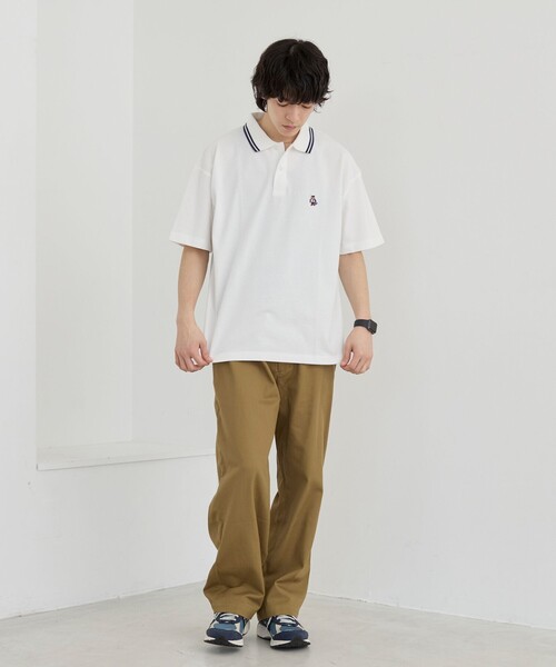 coen（コーエン）の「ワンポイントベア刺繍カノコポロシャツ（ポロシャツ・メンズ・ホワイト/ブラック/コバルトブルー/ターコイズブルー/ネイビー・S/M/L/XL）」の16枚目の写真