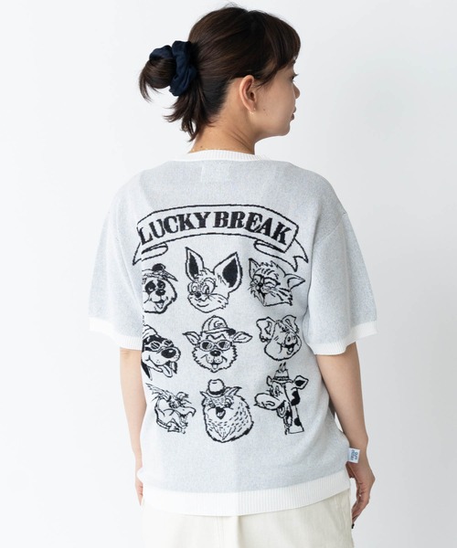 ジムマスター サマーニット メンズ ジャガードニットLUCKY BREAK Tee 半袖 レディース トップス アパレル クルーネック サマーセーター プルオーバー G521737 01 ジムマスター サマーニット メンズ ジャガードニットLUCKY BREAK