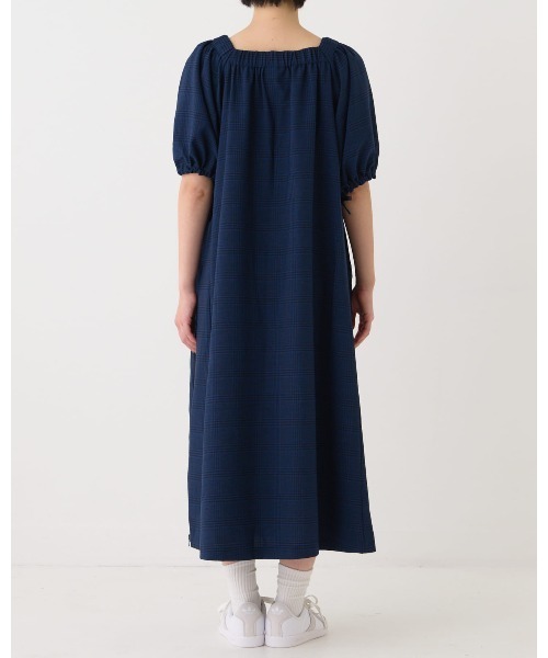 THOUSAND MILE】GATHERD DRESS LINE LIKE CHECK/ギャザードレス