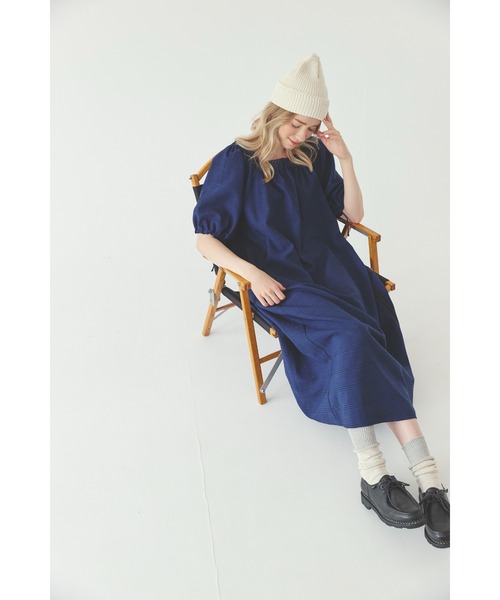 THOUSAND MILE】GATHERD DRESS LINE LIKE CHECK/ギャザードレス