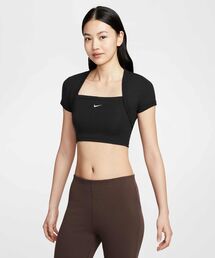 NIKE | ナイキ スポーツウェア チル ニット ウィメンズ タイト クロップド ミニリブ 2イン1 トップ / Nike Sportswear Chill Knit Women's Tight Cropped Mini-Rib 2-in-1 Top HJ1300-010 Black(タンクトップ)