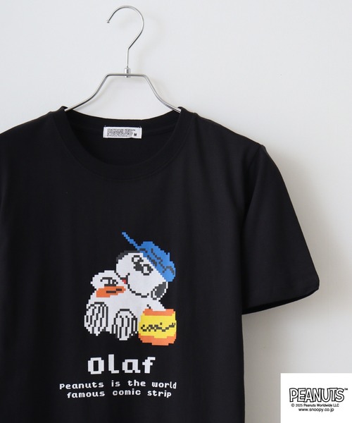 PEANUTS(ピーナッツ)の「PEANUTS ピクセルプリント天竺半袖Tシャツ(Tシャツ/カットソー・メンズ・ブラック系1/エメラルド/グレー系その他/ブラック/ライトオレンジ系/ピンク系/杢グレー/ローズ/ブラック系/ネイビー/ライトグリーン/グリーン・L/M/S/LL)」の3枚目の写真