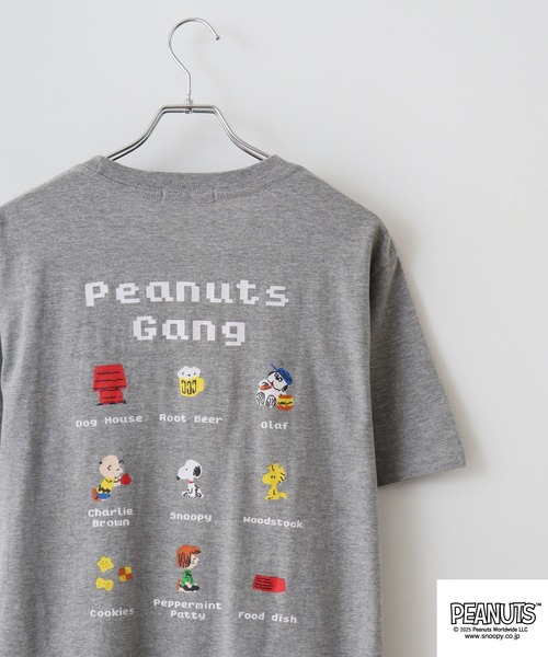 PEANUTS(ピーナッツ)の「PEANUTS ピクセルプリント天竺半袖Tシャツ(Tシャツ/カットソー・メンズ・ブラック系1/エメラルド/グレー系その他/ブラック/ライトオレンジ系/ピンク系/杢グレー/ローズ/ブラック系/ネイビー/ライトグリーン/グリーン・L/M/S/LL)」の6枚目の写真