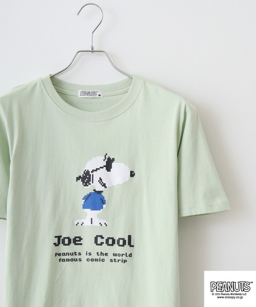 PEANUTS(ピーナッツ)の「PEANUTS ピクセルプリント天竺半袖Tシャツ(Tシャツ/カットソー・メンズ・ブラック系1/エメラルド/グレー系その他/ブラック/ライトオレンジ系/ピンク系/杢グレー/ローズ/ブラック系/ネイビー/ライトグリーン/グリーン・L/M/S/LL)」の8枚目の写真