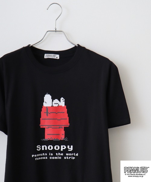 セール】PEANUTS ピクセルプリント天竺半袖Tシャツ（Tシャツ