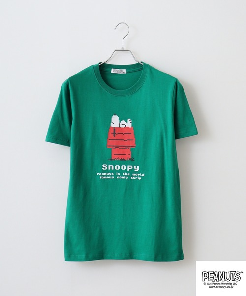 セール】PEANUTS ピクセルプリント天竺半袖Tシャツ（Tシャツ