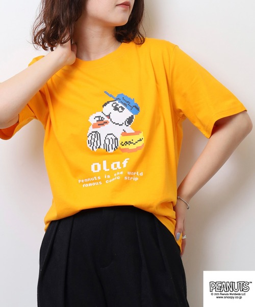 PEANUTS(ピーナッツ)の「PEANUTS ピクセルプリント天竺半袖Tシャツ(Tシャツ/カットソー・メンズ・ブラック系1/エメラルド/グレー系その他/ブラック/ライトオレンジ系/ピンク系/杢グレー/ローズ/ブラック系/ネイビー/ライトグリーン/グリーン・L/M/S/LL)」の15枚目の写真