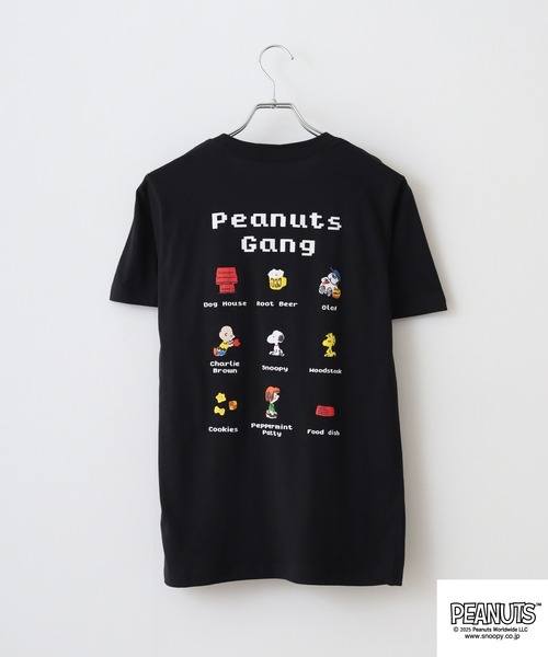 PEANUTS ピクセルプリント天竺半袖Tシャツ（Tシャツ/カットソー