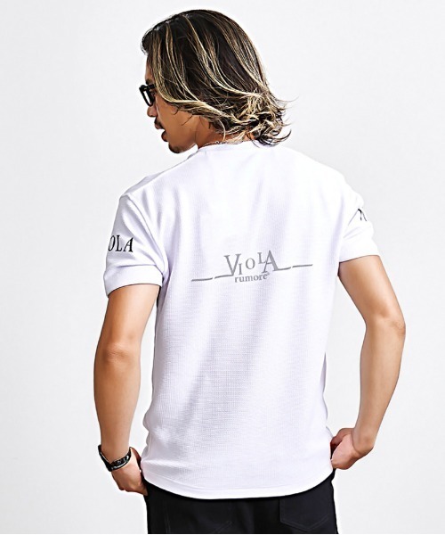 VIOLA（ヴィオラ）の「『VIOLA rumore/ヴィオラ ルモーレ』裏使いC-NECK 半袖Tシャツ（Tシャツ/カットソー・メンズ・オレンジ/ブラック/ホワイト・XL/L/M）」の5枚目の写真