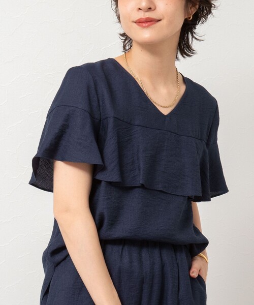 ブラウス シャツ 「WEB限定」「セットアップ対応」ジュピター半袖フリルブラウス レディース ◇【WEB限定】《セットアップ対応》ジュピター半袖フリル