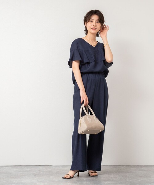 NOLLEY’S◆ジュピター半袖フリルブラウス/FREE/レーヨン/BEG/無地/5-0058-3-01-101 ◇【WEB限定】《セットアップ対応》ジュピター半袖フリル