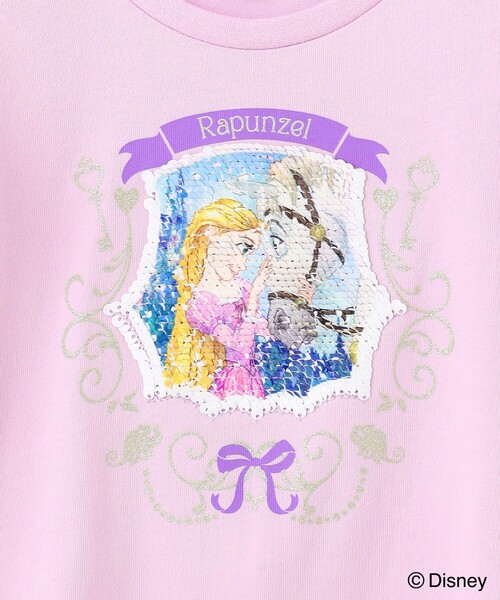 ANY(エニィ)の「【ディズニープリンセス/フローズン】ミラクルスパンコールTシャツ(Tシャツ/カットソー・キッズ・サックスブルー系/ホワイト系/ライラック系・100/110/120/130)」の14枚目の写真
