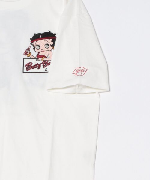 BETTY BOOP（ベティ・ブープ）の「LOWBLOW KNUCKLE / ローブローナックル / BETTY BOOP / エアロバイクBETTY Tシャツ (M2)（Tシャツ/カットソー・メンズ・ホワイト/ピンク/ブラック・M/L/XL/XXL）」の4枚目の写真