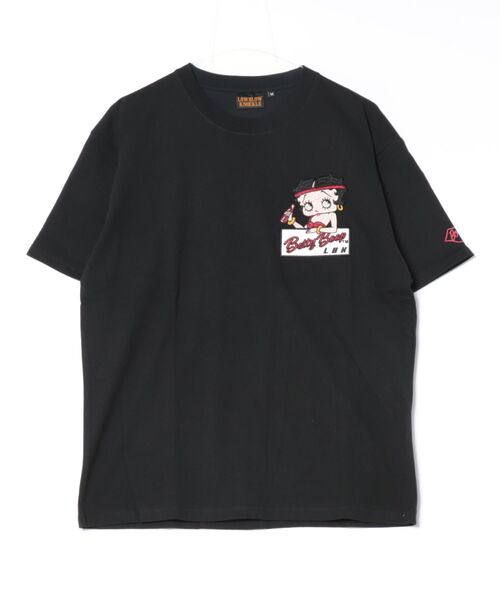 BETTY BOOP（ベティ・ブープ）の「LOWBLOW KNUCKLE / ローブローナックル / BETTY BOOP / エアロバイクBETTY Tシャツ (M2)（Tシャツ/カットソー・メンズ・ホワイト/ピンク/ブラック・M/L/XL/XXL）」の9枚目の写真