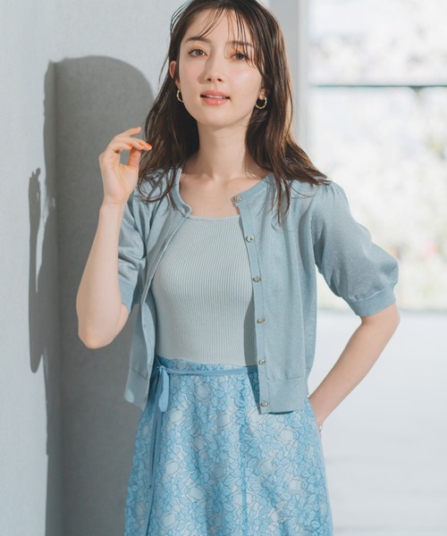 MISCH MASCH(ミッシュマッシュ)の「2025春夏新作 ラメニット×レースワンピース(ワンピース・レディース・グリーン/ブルー/ブラック・フリ-)」の5枚目の写真