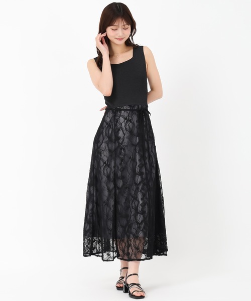 MISCH MASCH(ミッシュマッシュ)の「2025春夏新作 ラメニット×レースワンピース(ワンピース・レディース・グリーン/ブルー/ブラック・フリ-)」の7枚目の写真