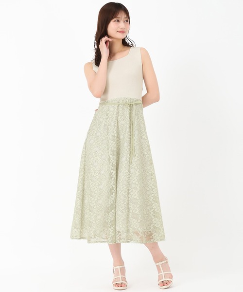 MISCH MASCH(ミッシュマッシュ)の「2025春夏新作 ラメニット×レースワンピース(ワンピース・レディース・グリーン/ブルー/ブラック・フリ-)」の8枚目の写真