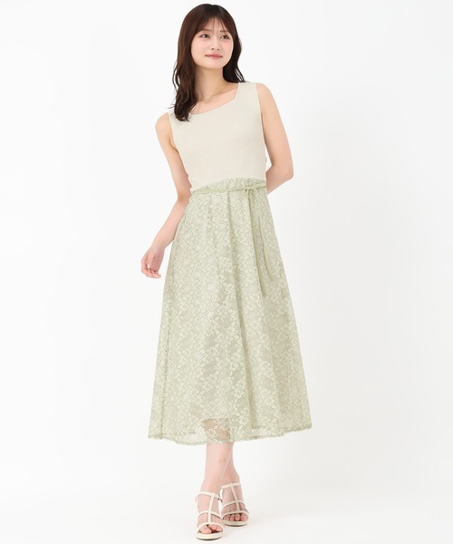 MISCH MASCH(ミッシュマッシュ)の「2025春夏新作 ラメニット×レースワンピース(ワンピース・レディース・グリーン/ブルー/ブラック・フリ-)」の9枚目の写真