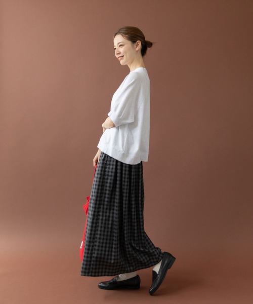 PAR ICI（パーリッシィ）の「BONNE CHANCE ! 半袖裏毛Tシャツ（Tシャツ/カットソー・レディース・ネイビー/ホワイト・FREE）」の14枚目の写真