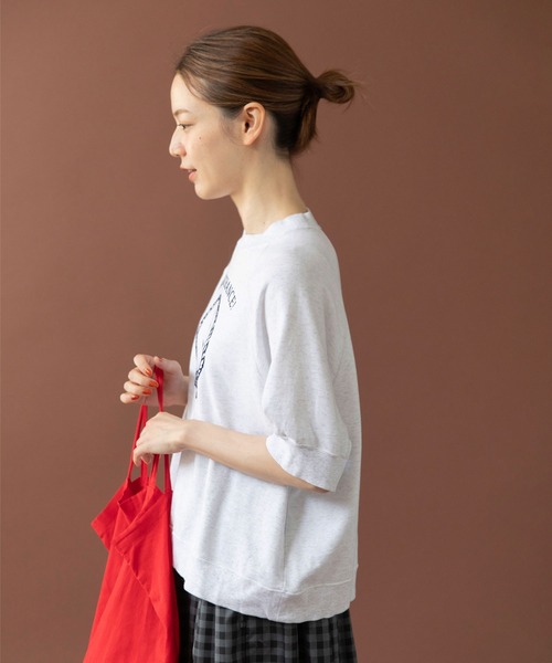 PAR ICI（パーリッシィ）の「BONNE CHANCE ! 半袖裏毛Tシャツ（Tシャツ/カットソー・レディース・ネイビー/ホワイト・FREE）」の7枚目の写真