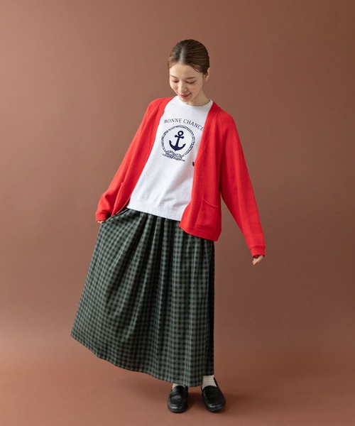 PAR ICI（パーリッシィ）の「BONNE CHANCE ! 半袖裏毛Tシャツ（Tシャツ/カットソー・レディース・ネイビー/ホワイト・FREE）」の20枚目の写真