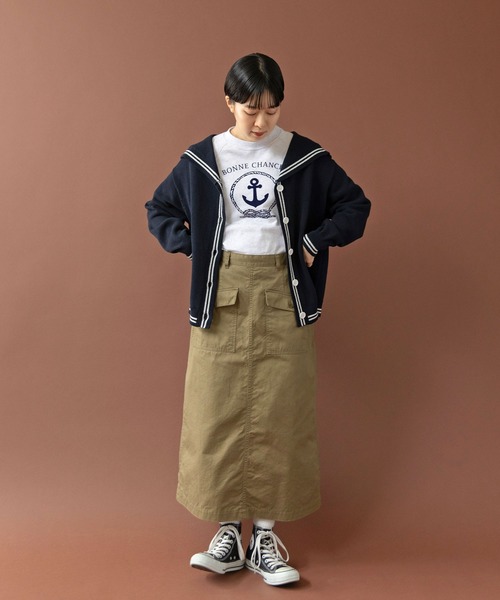 PAR ICI（パーリッシィ）の「BONNE CHANCE ! 半袖裏毛Tシャツ（Tシャツ/カットソー・レディース・ネイビー/ホワイト・FREE）」の22枚目の写真