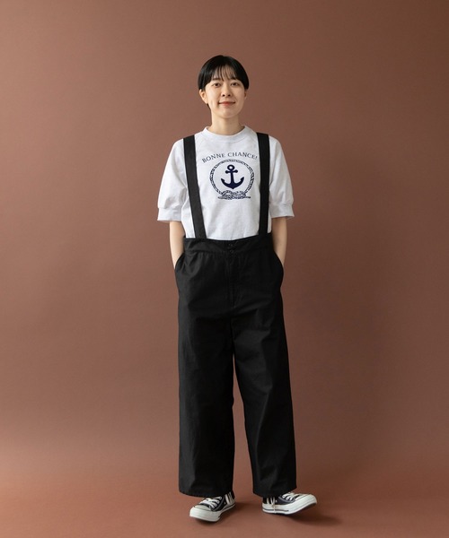 PAR ICI（パーリッシィ）の「BONNE CHANCE ! 半袖裏毛Tシャツ（Tシャツ/カットソー・レディース・ネイビー/ホワイト・FREE）」の16枚目の写真