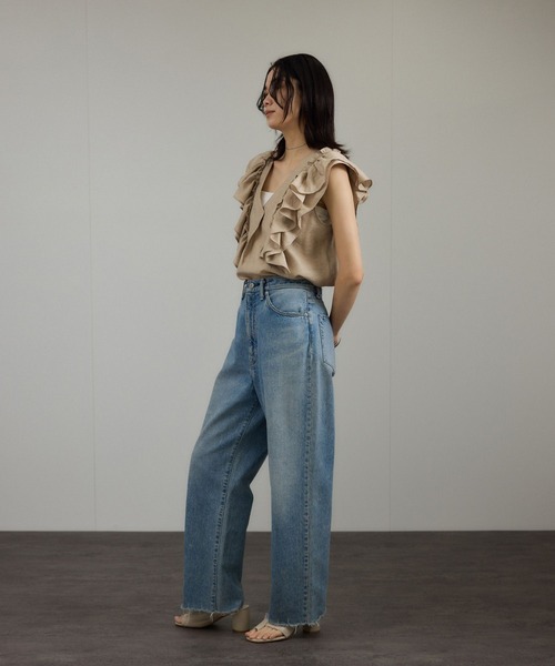 WEB限定】2WAYギャザーフリルノースリーブブラウス（シャツ/ブラウス 