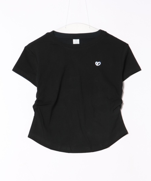Lace Ladies(レースレディース)の「ハート刺繍 シャーリング クルーネック 半袖 Tシャツ(Tシャツ/カットソー・レディース・ホワイト/グレー/ブラック・M/XL)」の21枚目の写真