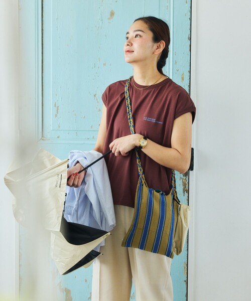 DULTON（ダルトン）の「DULTON/ダルトン HAMMOCK SACOCHE ハンモック ストライプサコッシュ（ショルダーバッグ・レディース・イエロー/ネイビー/グリーン/ブルー/レッド/ピンク・ONE SIZE）」の7枚目の写真