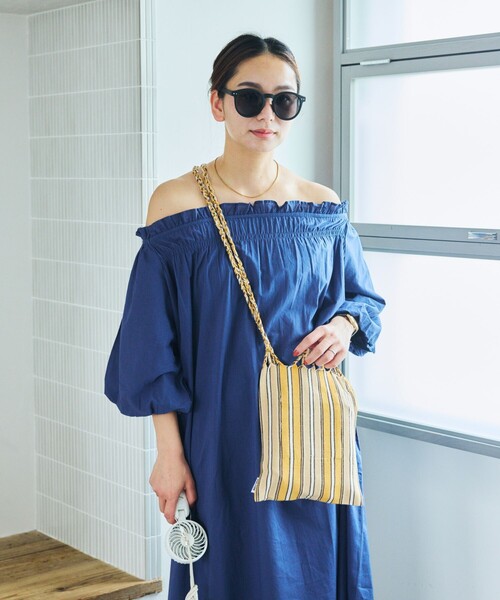 DULTON（ダルトン）の「DULTON/ダルトン HAMMOCK SACOCHE ハンモック ストライプサコッシュ（ショルダーバッグ・レディース・イエロー/ネイビー/グリーン/ブルー/レッド/ピンク・ONE SIZE）」の15枚目の写真