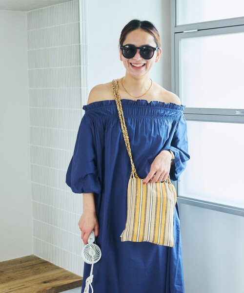 DULTON（ダルトン）の「DULTON/ダルトン HAMMOCK SACOCHE ハンモック ストライプサコッシュ（ショルダーバッグ・レディース・イエロー/ネイビー/グリーン/ブルー/レッド/ピンク・ONE SIZE）」の17枚目の写真