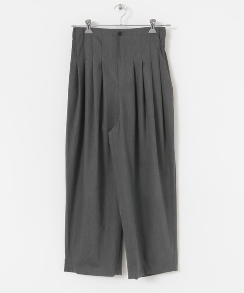 ミズイロインド　wide tuck パンツ セール】mizuiro ind high waist tuck pants（その他パンツ