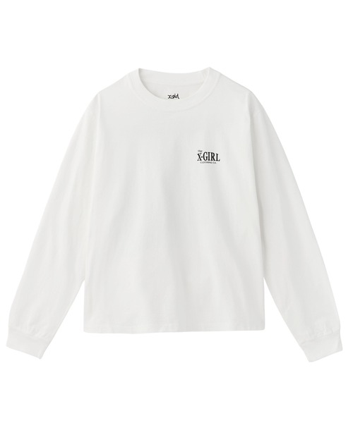 X-girl（エックスガール）の「ORNAMENT FACE L/S TEE（Tシャツ/カットソー・レディース・ブラック/オリーブ/ホワイト・S/M/L）」の4枚目の写真