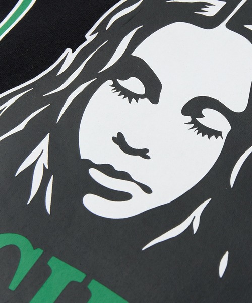 X-girl（エックスガール）の「ORNAMENT FACE L/S TEE（Tシャツ/カットソー・レディース・ブラック/オリーブ/ホワイト・S/M/L）」の12枚目の写真