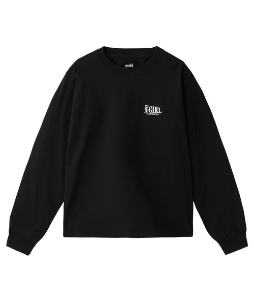 X-girl（エックスガール）の「ORNAMENT FACE L/S TEE（Tシャツ/カットソー・レディース・ブラック/オリーブ/ホワイト・S/M/L）」の6枚目の写真