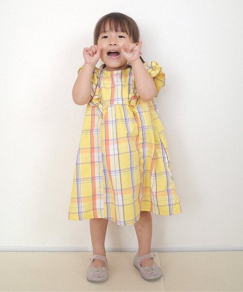 apres les cours（アプレレクール）の「【ジュニア対応】スカラップフリルヒロインワンピース（ワンピース・キッズ・インディゴブルー/その他3/チェック・80/120/130/140/100/90/110）」の4枚目の写真