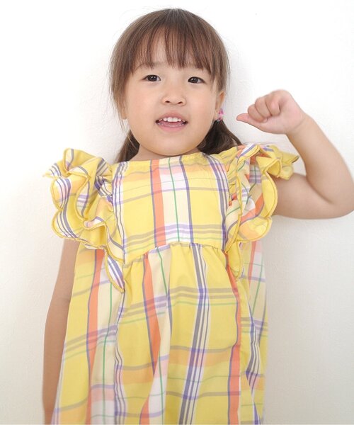 apres les cours（アプレレクール）の「【ジュニア対応】スカラップフリルヒロインワンピース（ワンピース・キッズ・インディゴブルー/その他3/チェック・80/120/130/140/100/90/110）」の5枚目の写真