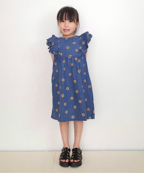 apres les cours（アプレレクール）の「【ジュニア対応】スカラップフリルヒロインワンピース（ワンピース・キッズ・インディゴブルー/その他3/チェック・80/120/130/140/100/90/110）」の6枚目の写真
