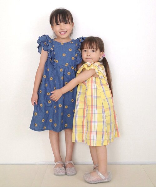 apres les cours（アプレレクール）の「【ジュニア対応】スカラップフリルヒロインワンピース（ワンピース・キッズ・インディゴブルー/その他3/チェック・80/120/130/140/100/90/110）」の9枚目の写真