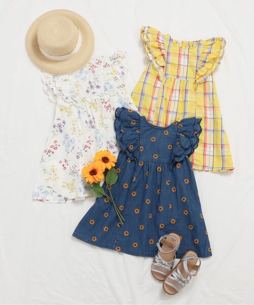 apres les cours（アプレレクール）の「【ジュニア対応】スカラップフリルヒロインワンピース（ワンピース・キッズ・インディゴブルー/その他3/チェック・80/120/130/140/100/90/110）」の15枚目の写真