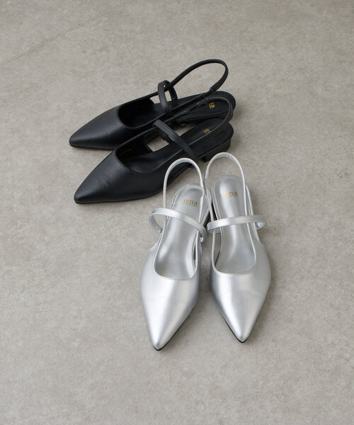 Jena espace merveilleux（ジェナ　エスパスメルヴェイユ）の「スリングバックパンプス（パンプス・レディース・ブラック/シルバー・LARGE/MEDIUM）」の8枚目の写真