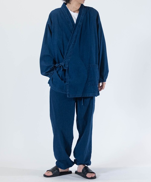 JOHN'S CLOSET(ジョンズクローゼット)の「【13】インディゴデニム 作務衣(浴衣・メンズ・ネイビー/ブルー・MEDIUM/X-LARGE/LARGE)」の2枚目の写真