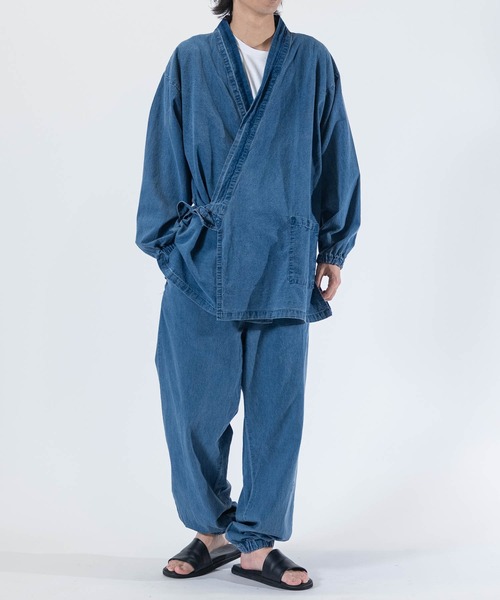 JOHN'S CLOSET(ジョンズクローゼット)の「【13】インディゴデニム 作務衣(浴衣・メンズ・ネイビー/ブルー・MEDIUM/X-LARGE/LARGE)」の1枚目の写真