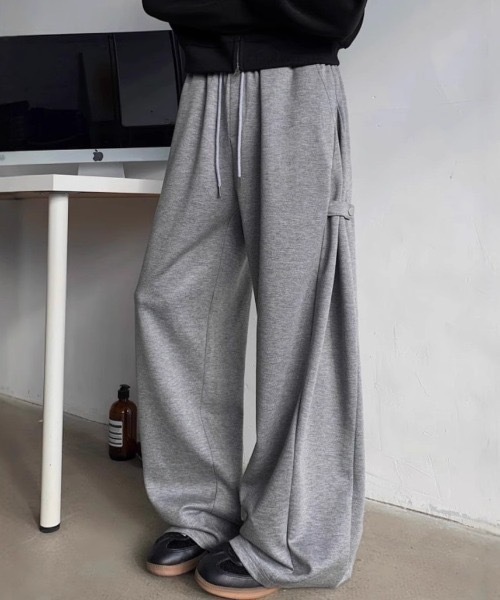 SHEPP（シープ）の「サイドスナップワイドスウェットパンツ（スウェットパンツ・メンズ・ブラック/グレー・L/M）」の14枚目の写真