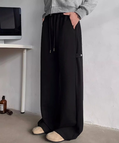 SHEPP（シープ）の「サイドスナップワイドスウェットパンツ（スウェットパンツ・メンズ・ブラック/グレー・L/M）」の10枚目の写真