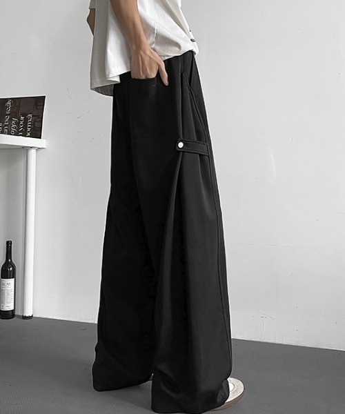 SHEPP（シープ）の「サイドスナップワイドスウェットパンツ（スウェットパンツ・メンズ・ブラック/グレー・L/M）」の6枚目の写真